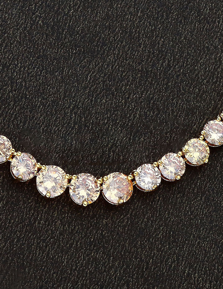 Gold Polish Zirconia Necklace Set
