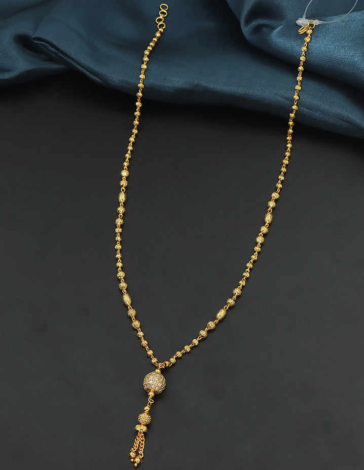 Designer Golden Tassel Elegance Haaram Thali Chain