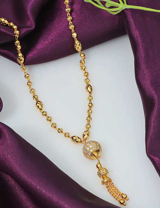 Designer Golden Tassel Elegance Haaram Thali Chain