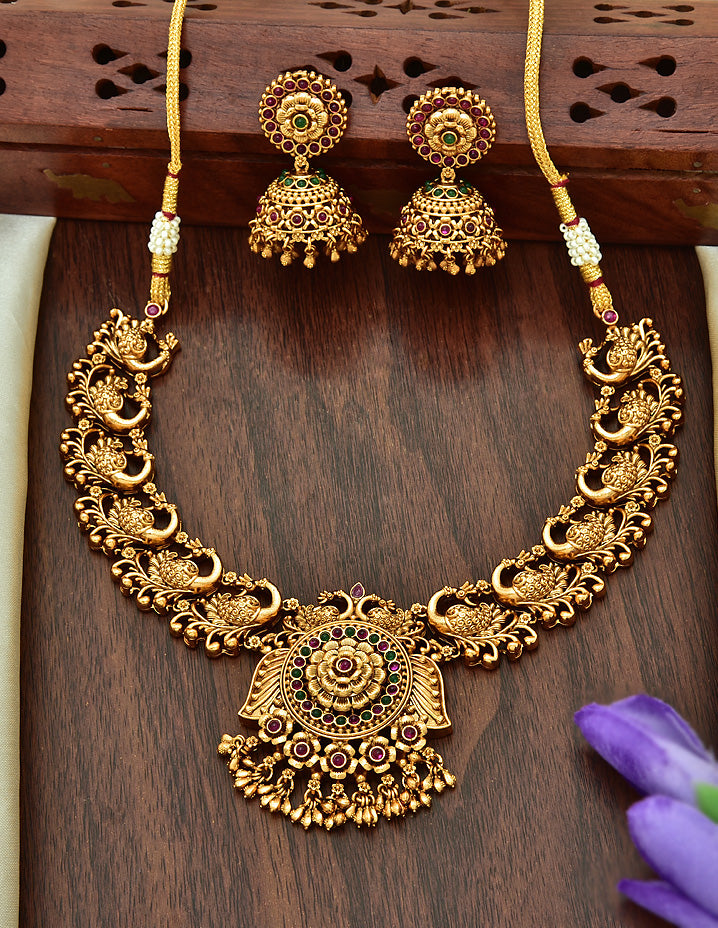 Peacock Desinger Antique Necklace Set 127422