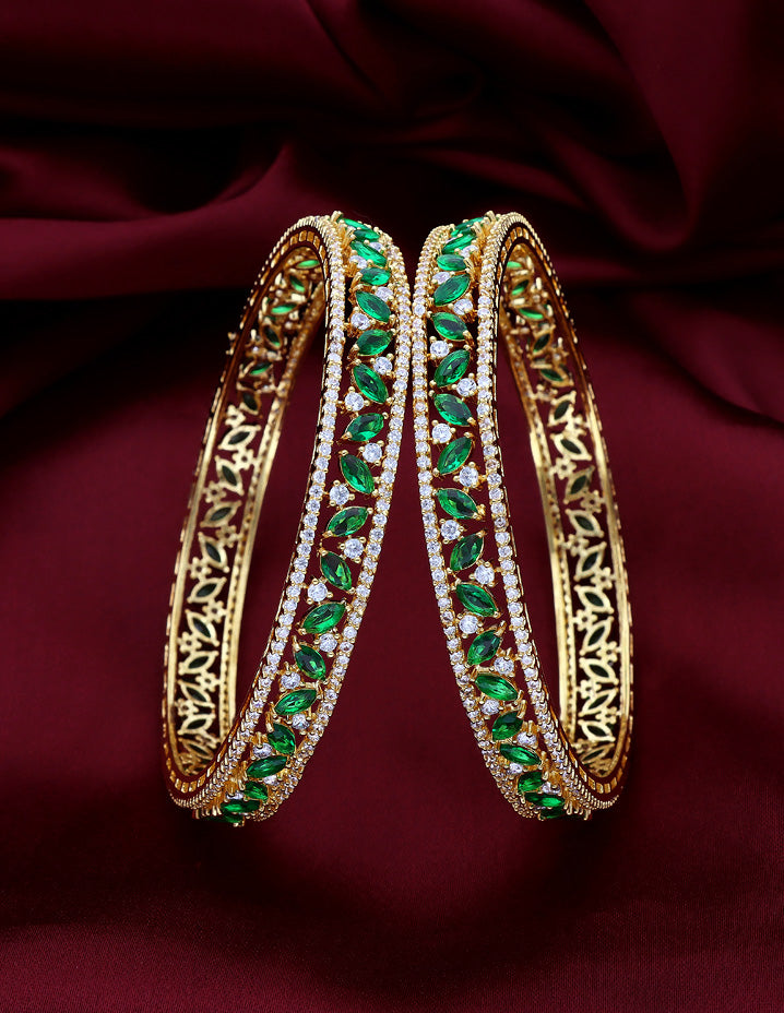 Zircon Kada Bangles zbgl10877/Gold