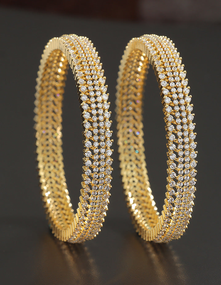 Designer Zirconia Gold Plated Bangles