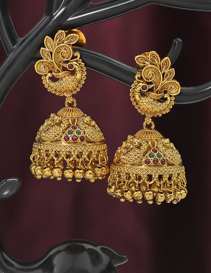 Designer Matt Kempu peacock Jhumka Earrings