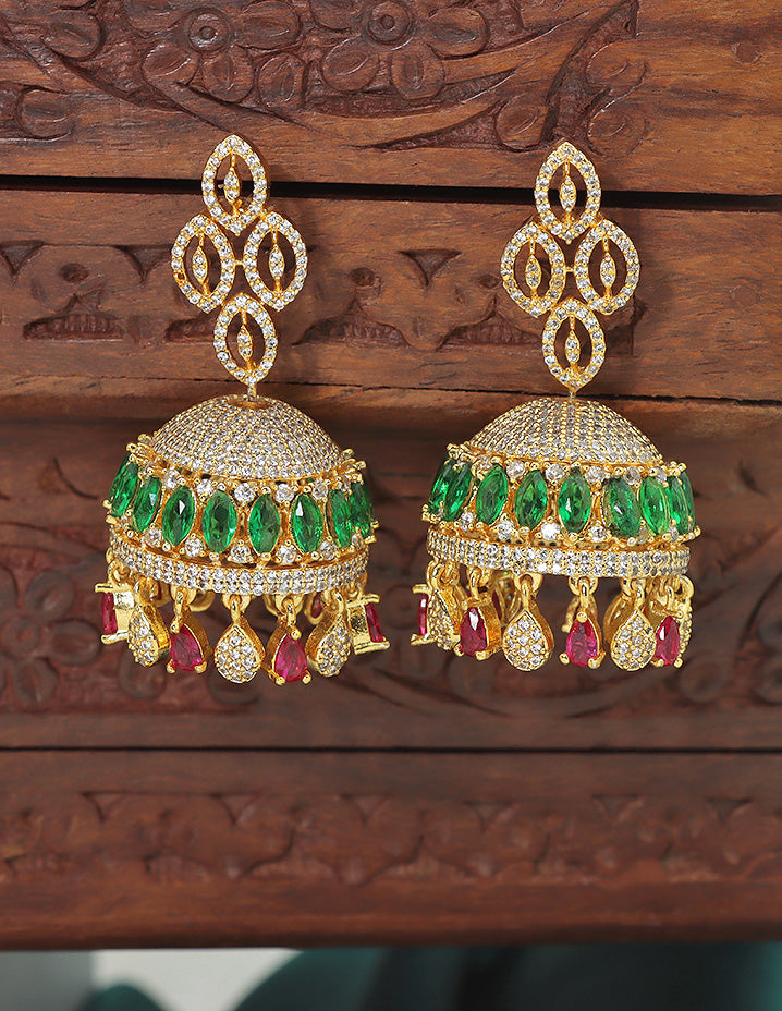 Zirconia Jhumka Earrings