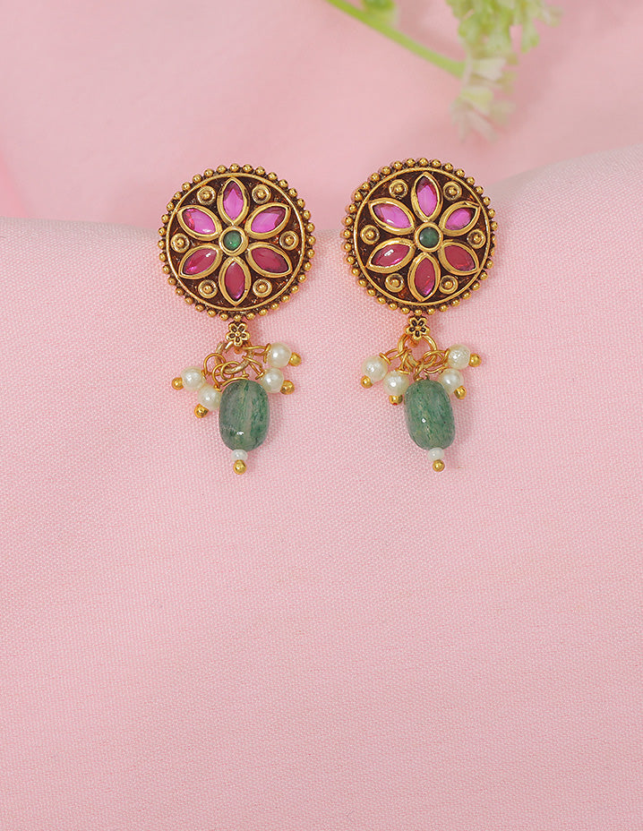 Designer Zirconia Floral Grace Stud Earrings
