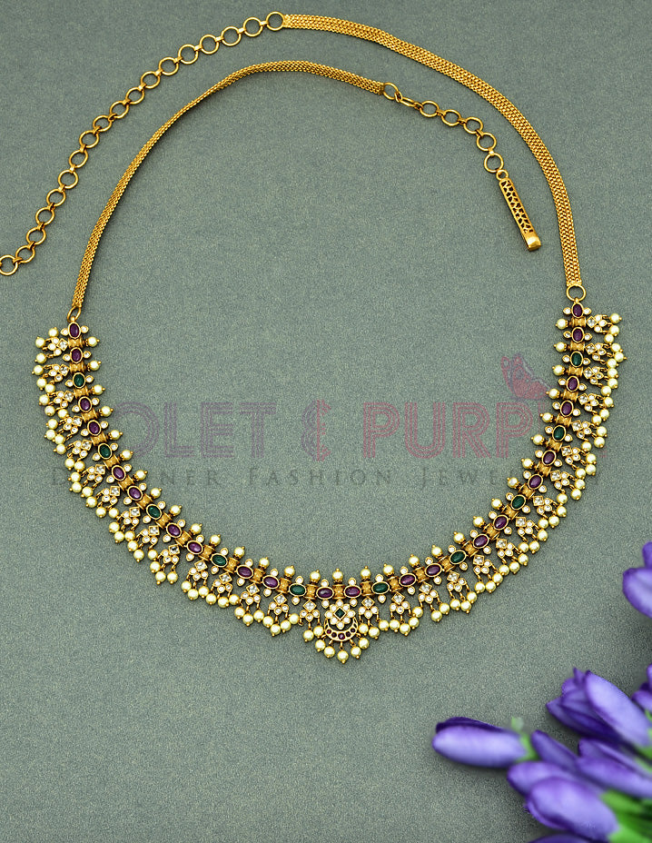 Guttapusalu Gold Polish Chain Vaddanam