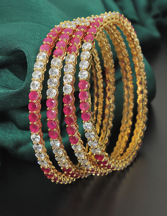 Designer Zirconia Gold Plated Bangles