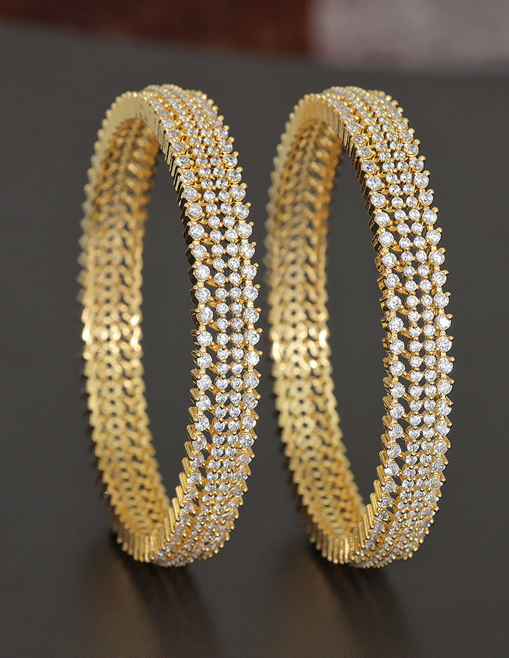 Designer Zirconia Gold Plated Bangles