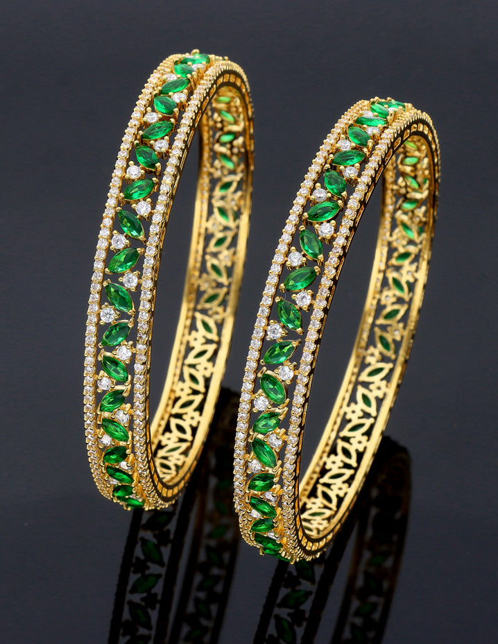 Zircon Kada Bangles zbgl10877/Gold