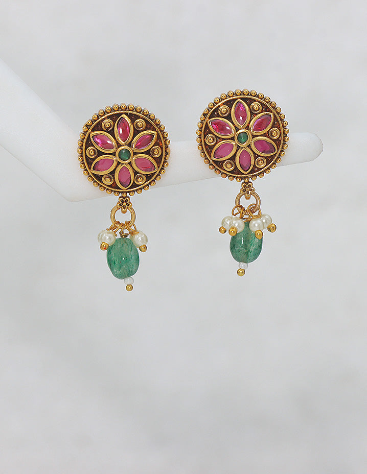 Designer Zirconia Floral Grace Stud Earrings