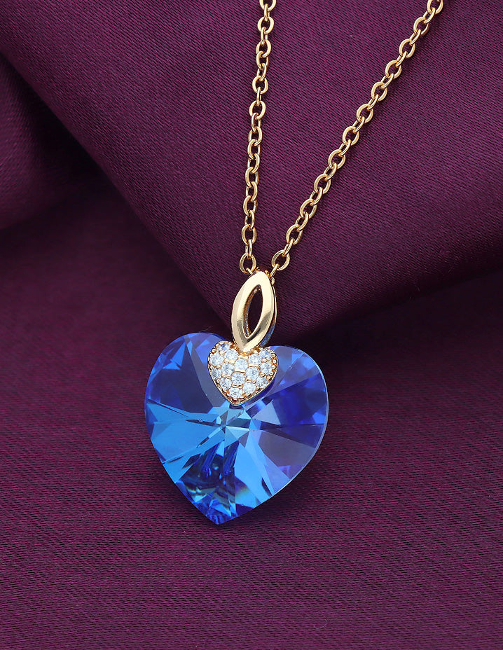 Swarovski Crystal Aqua Blue Chain Pendant – Violet Purple