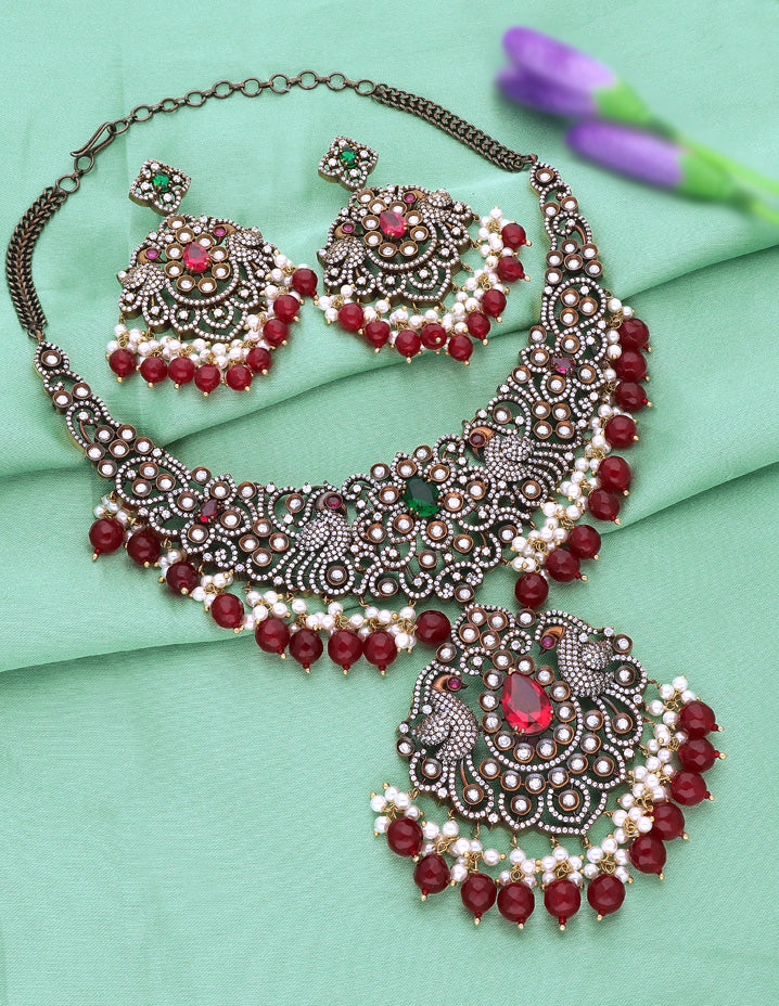 Victorian Ruby And Emerald Necklace set