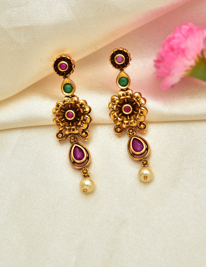 Antique Kempu Necklace Set