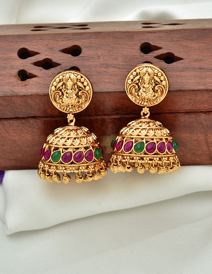 Antique Lakshmi Devi Long With 3 layered Haaram