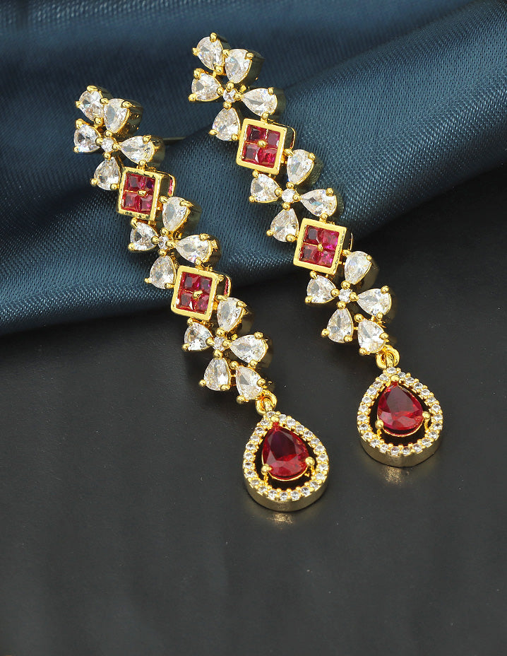 Designer Gold Polish Zirconia Necklace Set