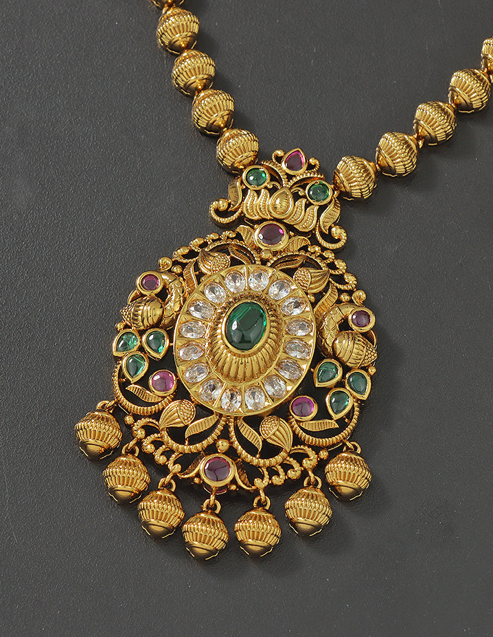 Designer Elegant Matt Kempu Necklace Set