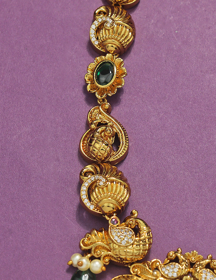 Designer Elegant Matt Kempu Necklace Set