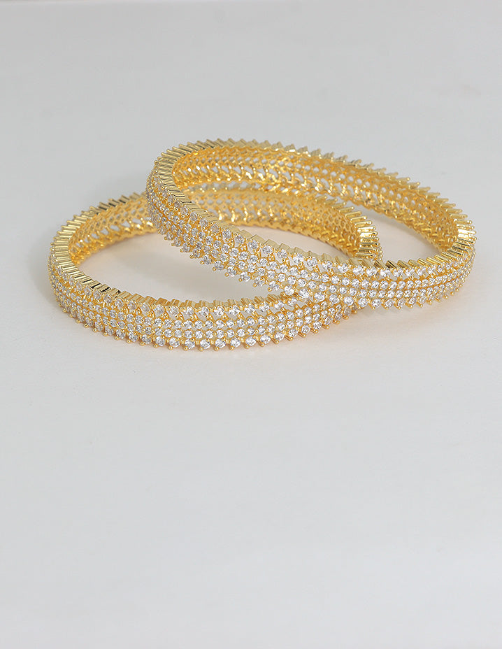 Designer Zirconia Gold Plated Bangles