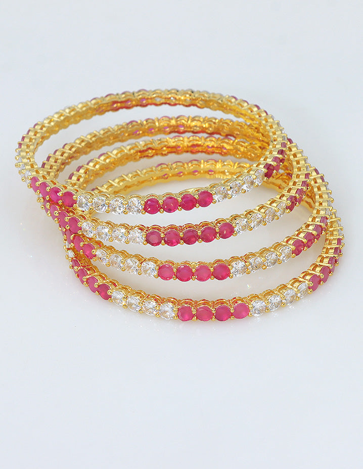 Designer Zirconia Gold Plated Bangles