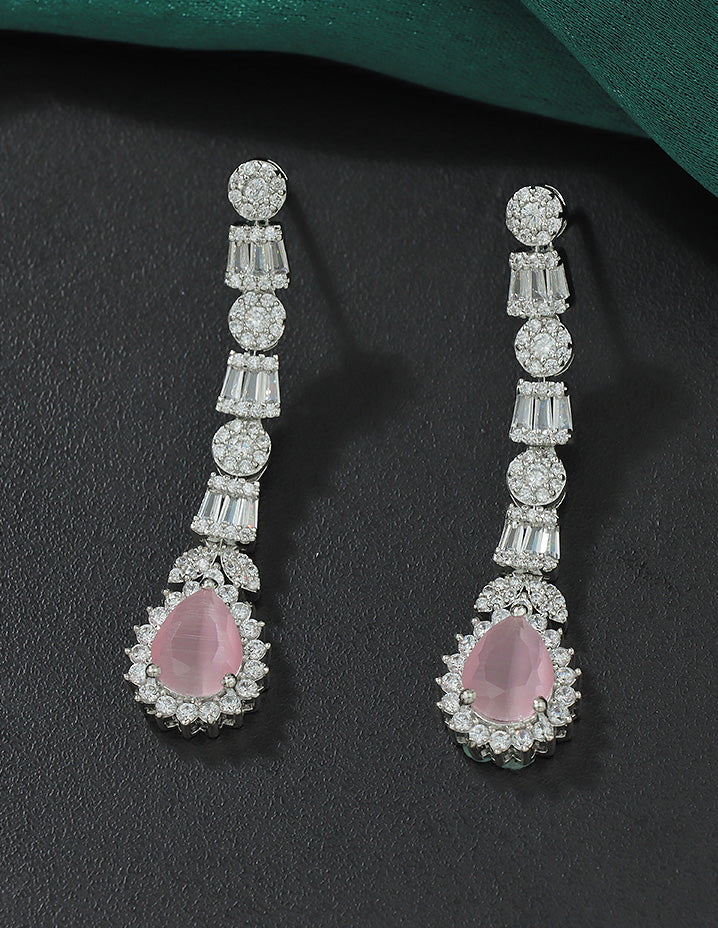 Designer Rhodium Polish Zirconia Necklace Set