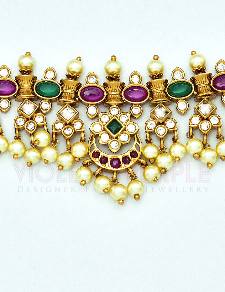 Guttapusalu Gold Polish Chain Vaddanam