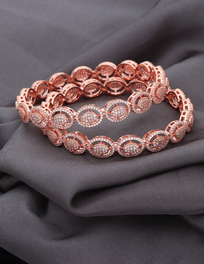 Zircon Rose Gold Kada Bangles ZBGL10953