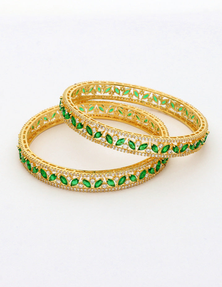 Zircon Kada Bangles zbgl10877/Gold