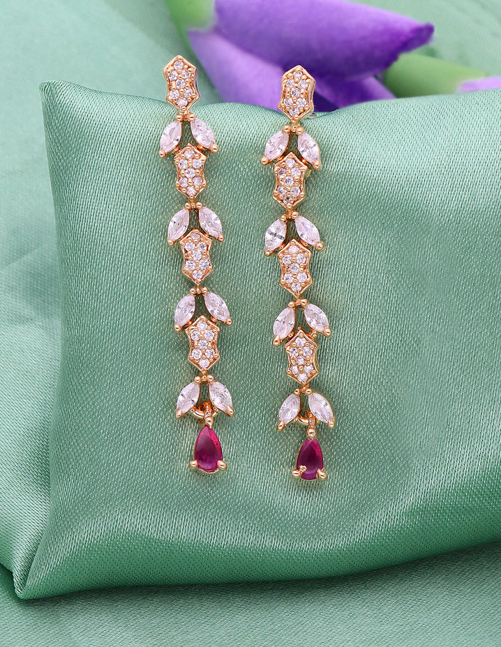 Gold Polish Zirconia Necklace Set 128441