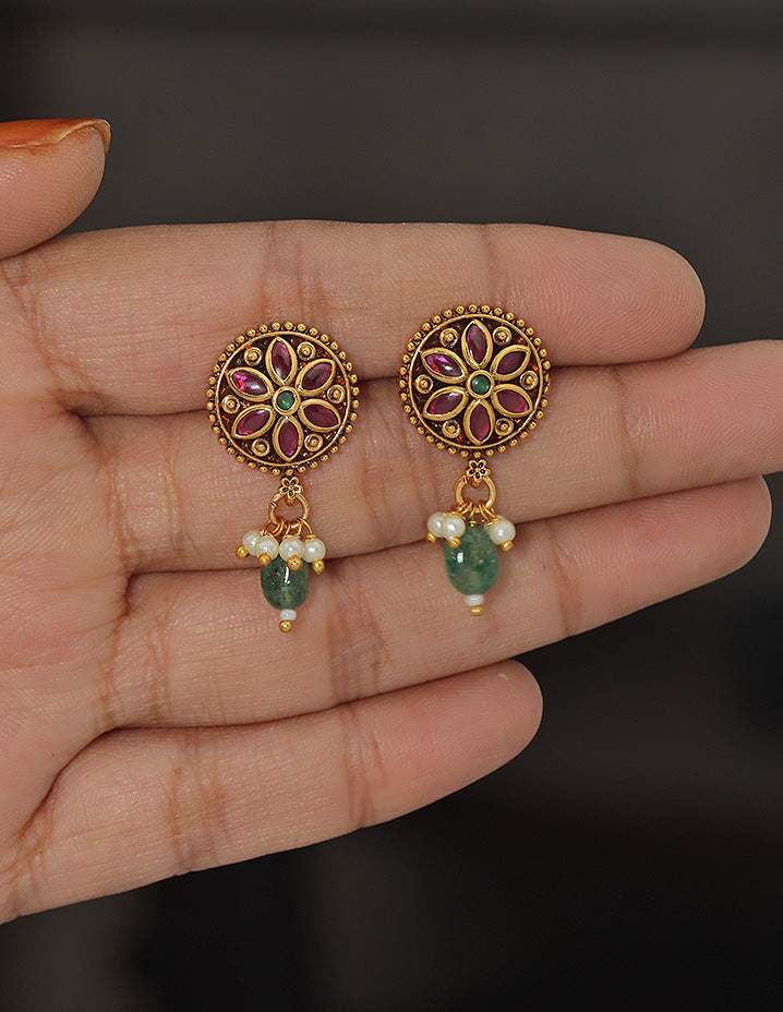 Designer Zirconia Floral Grace Stud Earrings