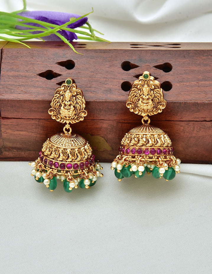 Antique 3 Ball Chain Lakshmi Devi Long Haaram