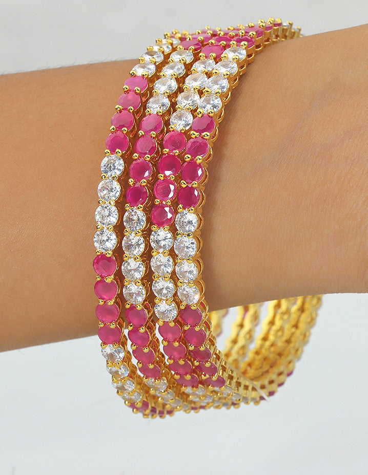 Designer Zirconia Gold Plated Bangles
