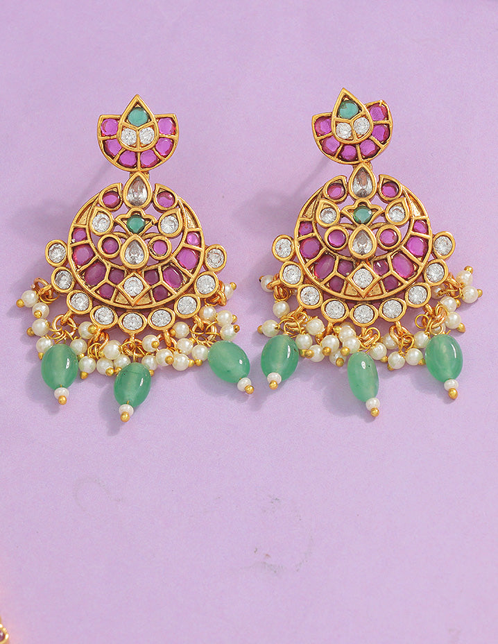 Designer Kempu Grand Wedding 3 Layered Haaram Set