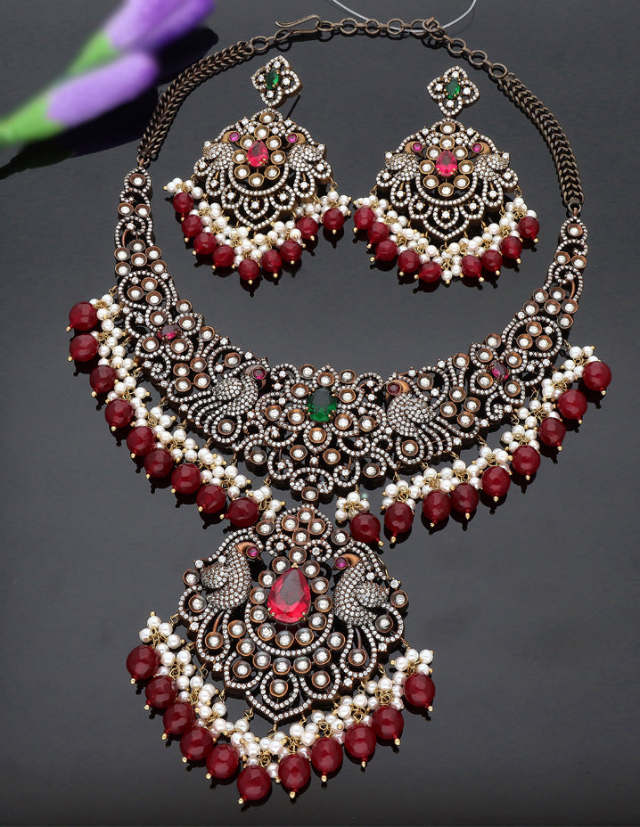 Victorian Ruby And Emerald Necklace set
