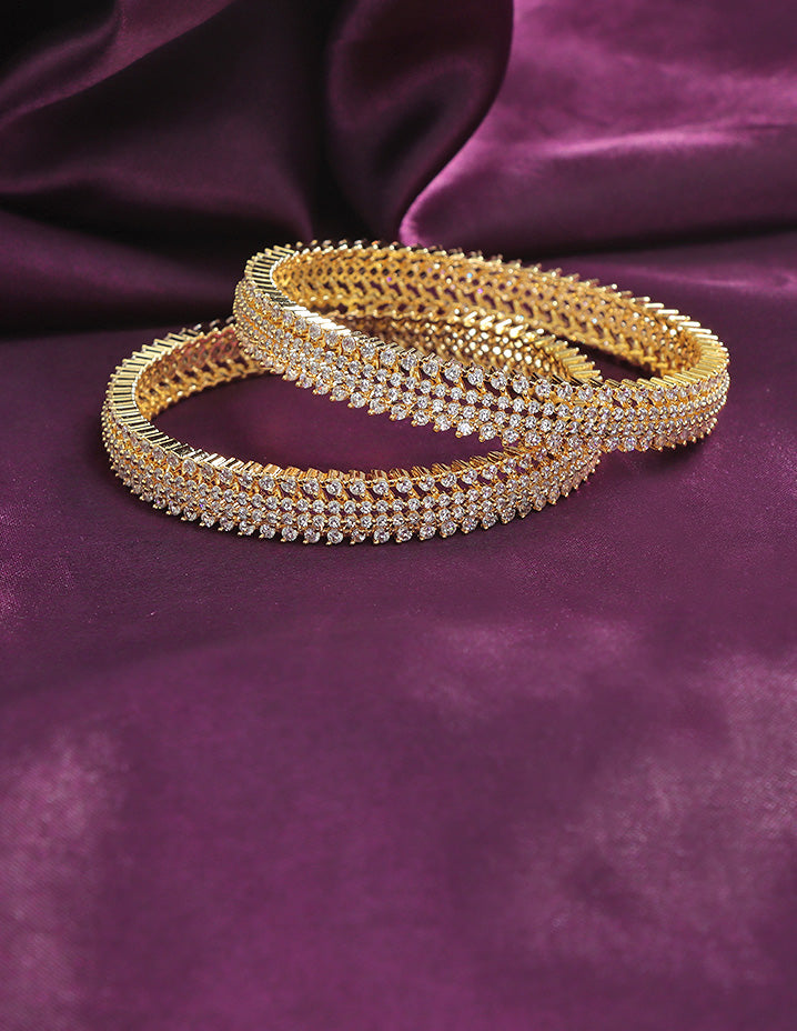Designer Zirconia Gold Plated Bangles