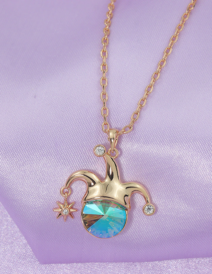 Swarovski Crystal Joker Shaped Chain Pendant – Violet Purple