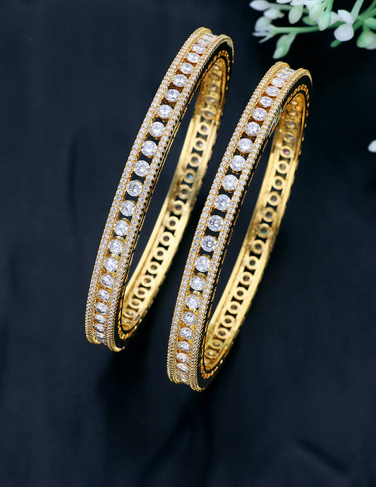 Designer Zirconia Gold Plated Bangles