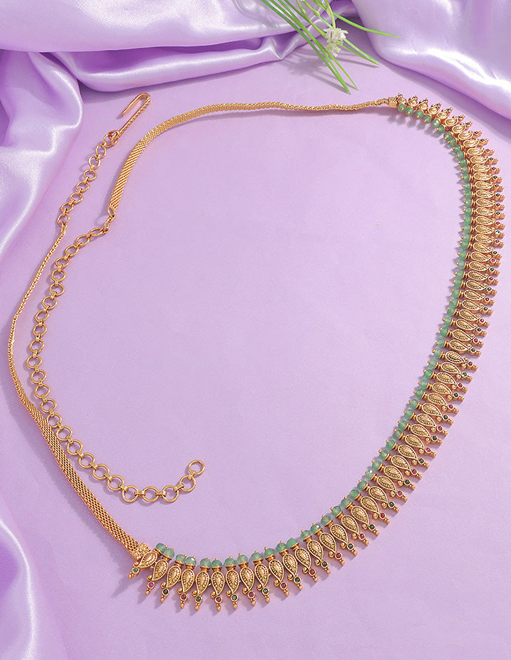 Designer Kempu Mango Shape Chain Vaddanam