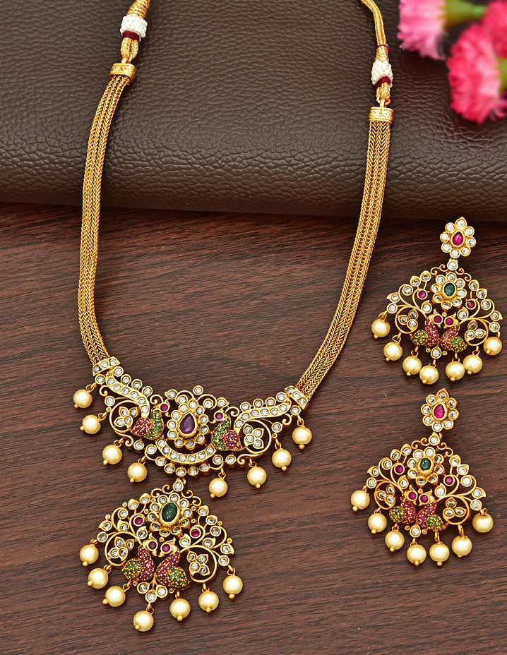Antique Zirconia Necklace Set 127954