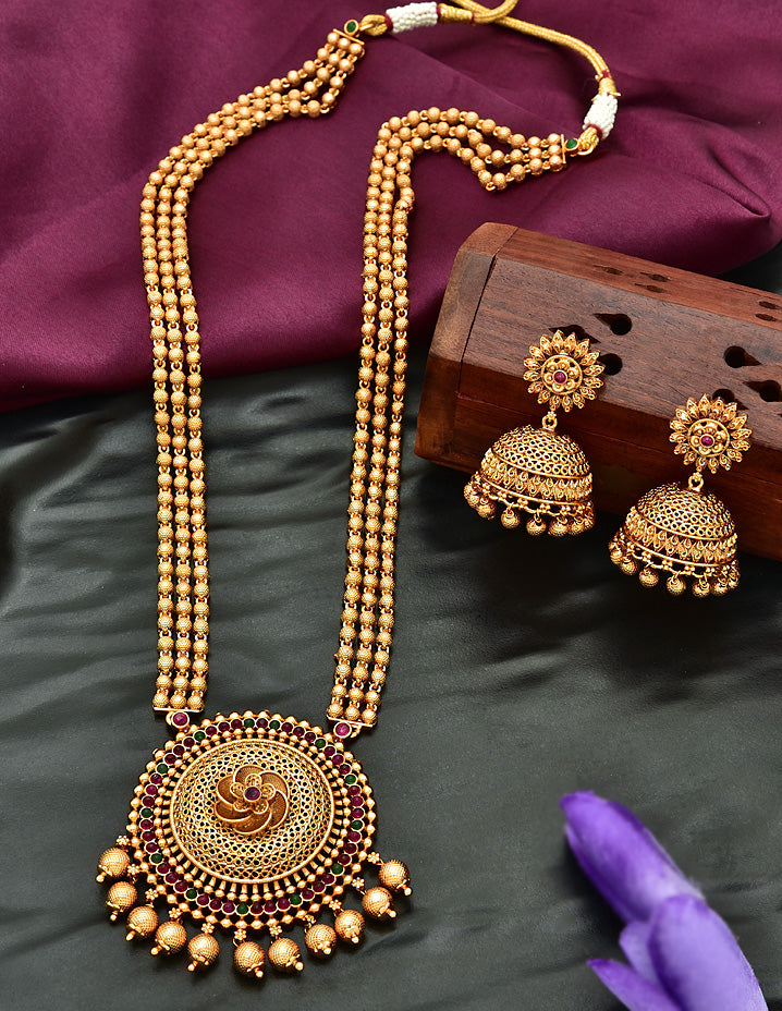 Antique Long With 3 layered Haaram
