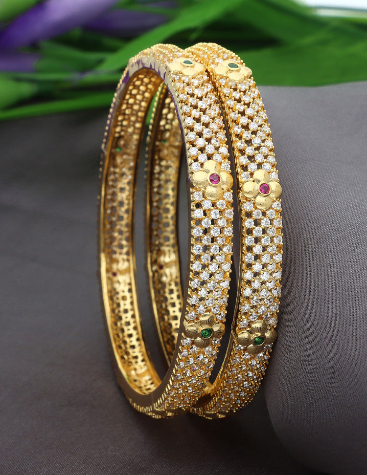 Designer Zircon Gold Plated Bangles ZBGL10897