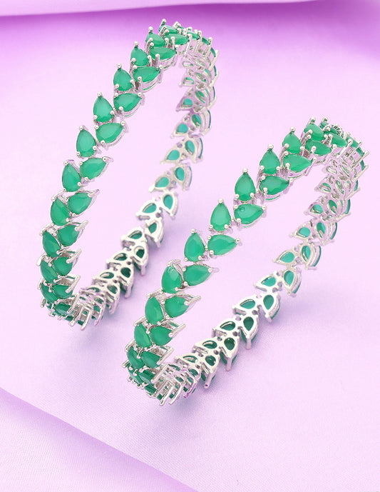Designer Zirconia Green Bangles