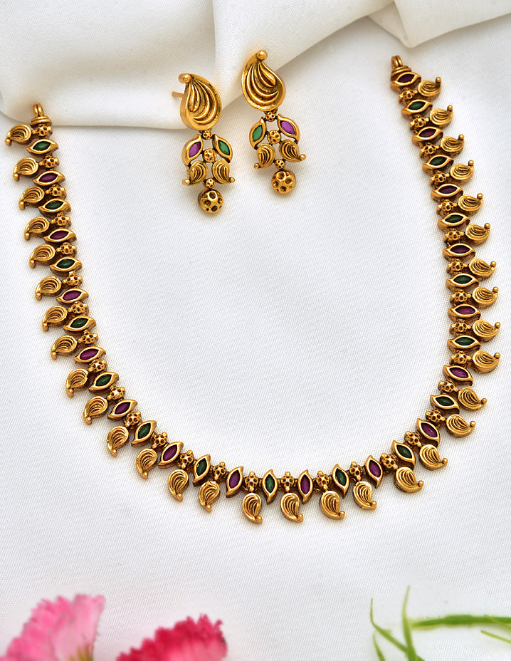 Antique Kempu Necklace Set