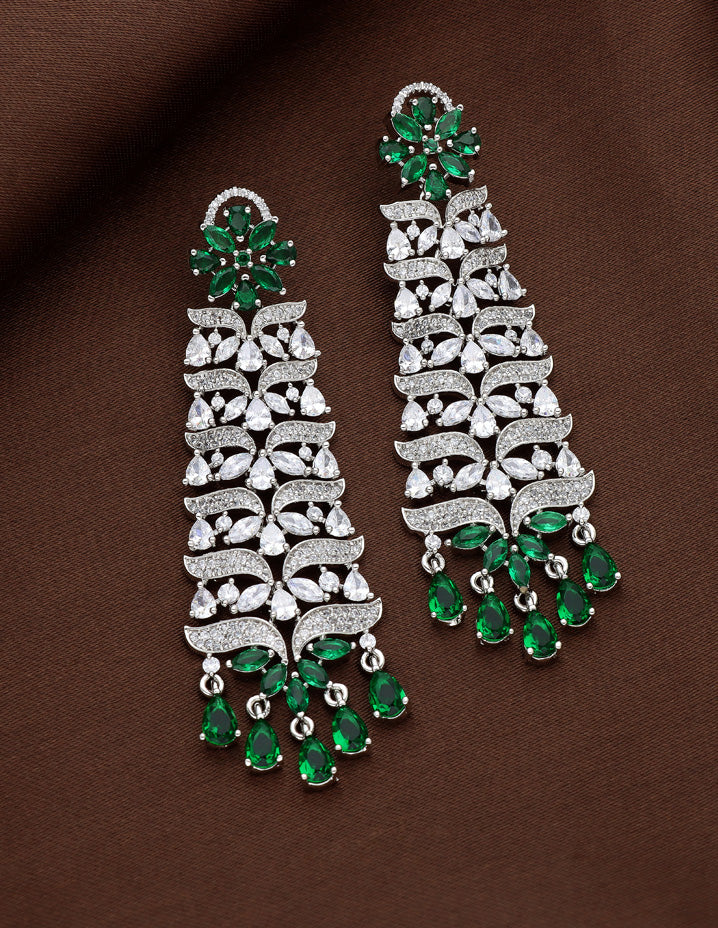 Zirconia Chandbali Earrings
