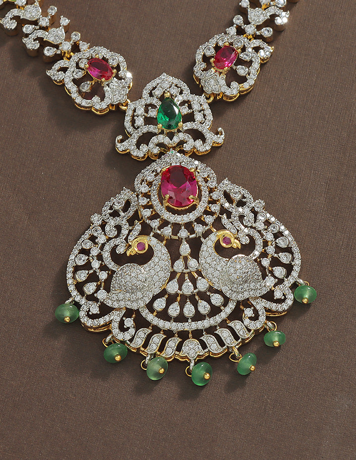 Designer GJ Polish Zirconia Necklace Set