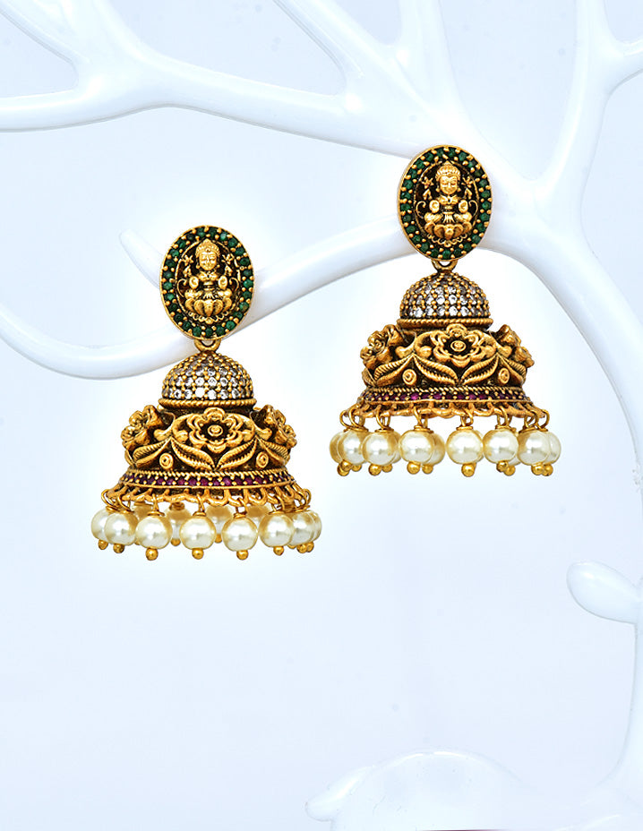 Designer Antique Jhumka Earrings