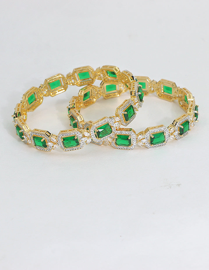 Designer Zirconia Emerald Radiance Bangle