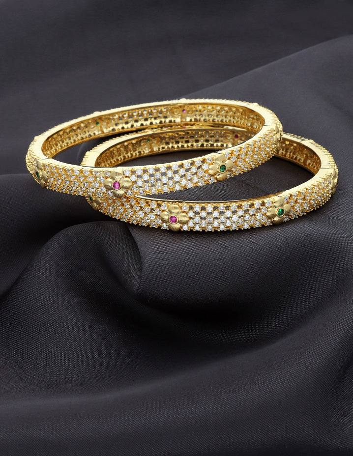 Designer Zircon Gold Plated Bangles ZBGL10897