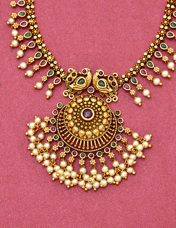 Antique Kempu Necklace Set 127904