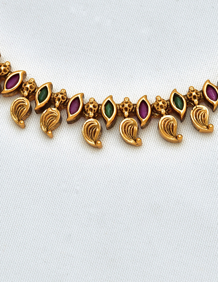 Antique Kempu Necklace Set