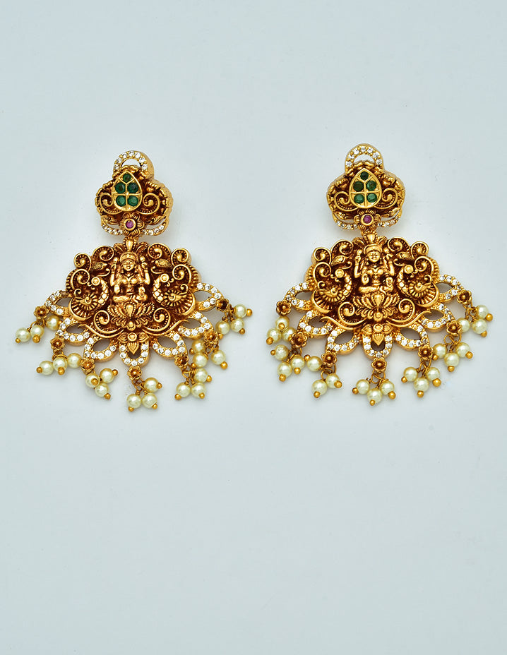 Antique Lakshmi Devi Pattern Necklace Set